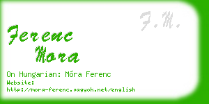 ferenc mora business card