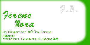 ferenc mora business card